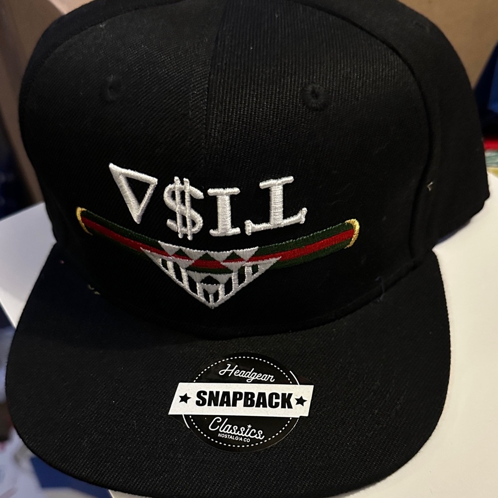 Classic Black Snapback Cap with Embroidery